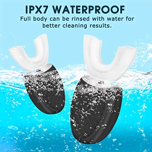 U-Shaped Ultrasonic Toothbrush - 360° Cleaning IPX7 Waterproof Rechargeable