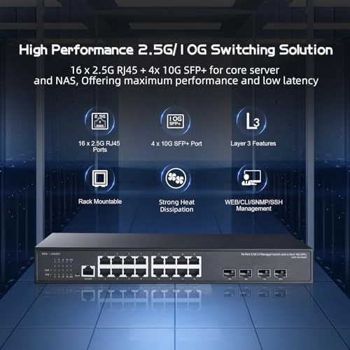 16x2.5G+4x10G Managed - 20-ports