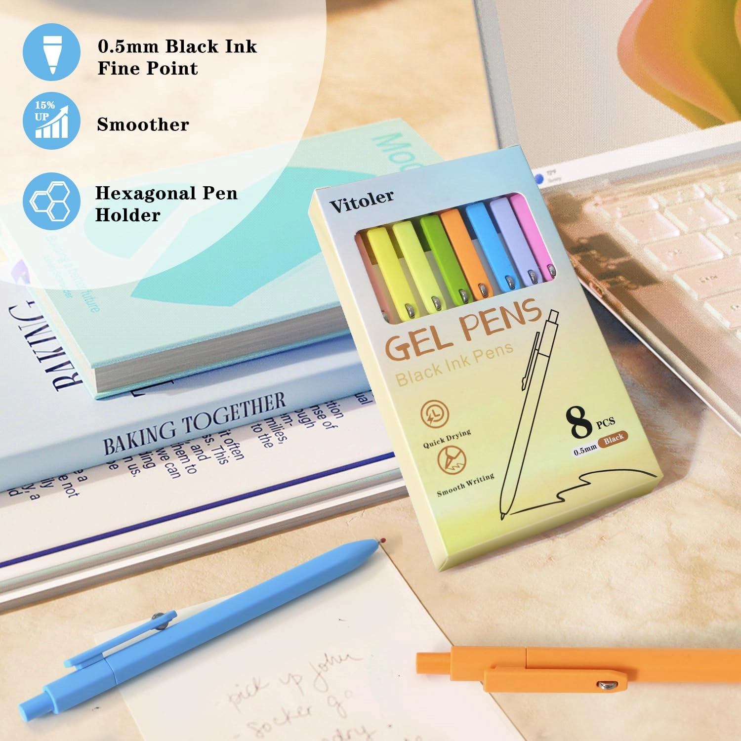 Aesthetic Pens - 8 Pcs 0.5mm