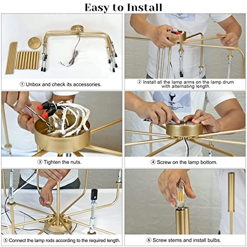 Modern Golden Chandelier - 36 cm