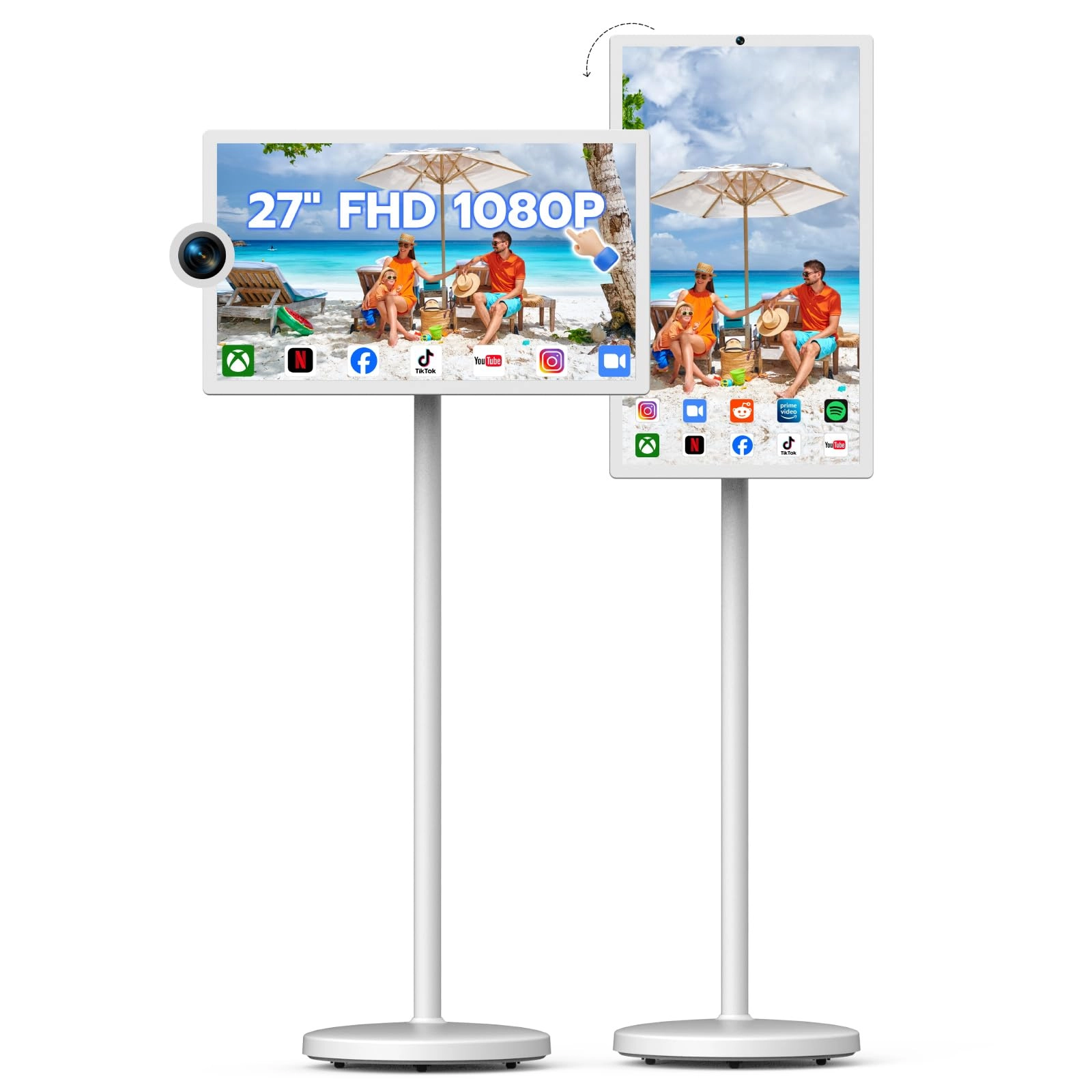 Dhiedas Portable Rolling TV - 1080P 27-Inch