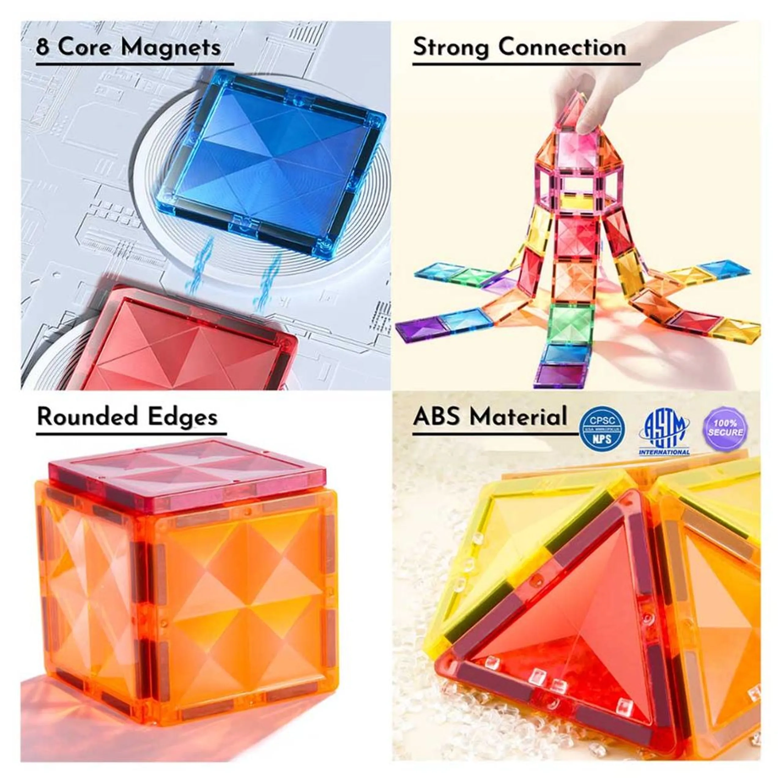 Colourful Magnetic Tiles CT1211 - 100pcs