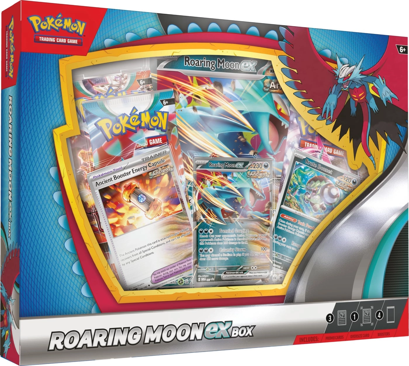 Roaring Moon Ex Box - 1 Foil Promo Card 1 Oversize Foil Card 4 Booster Packs
