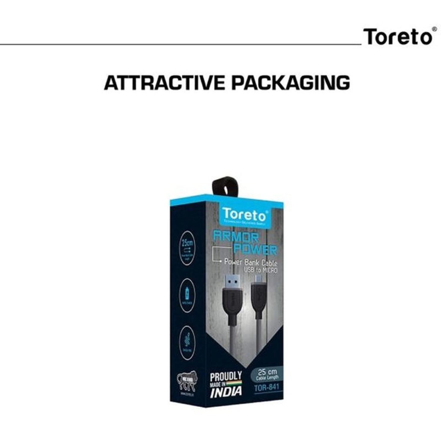 Toreto Armour-Power Charging Cable USB to Micro USB 0.25m