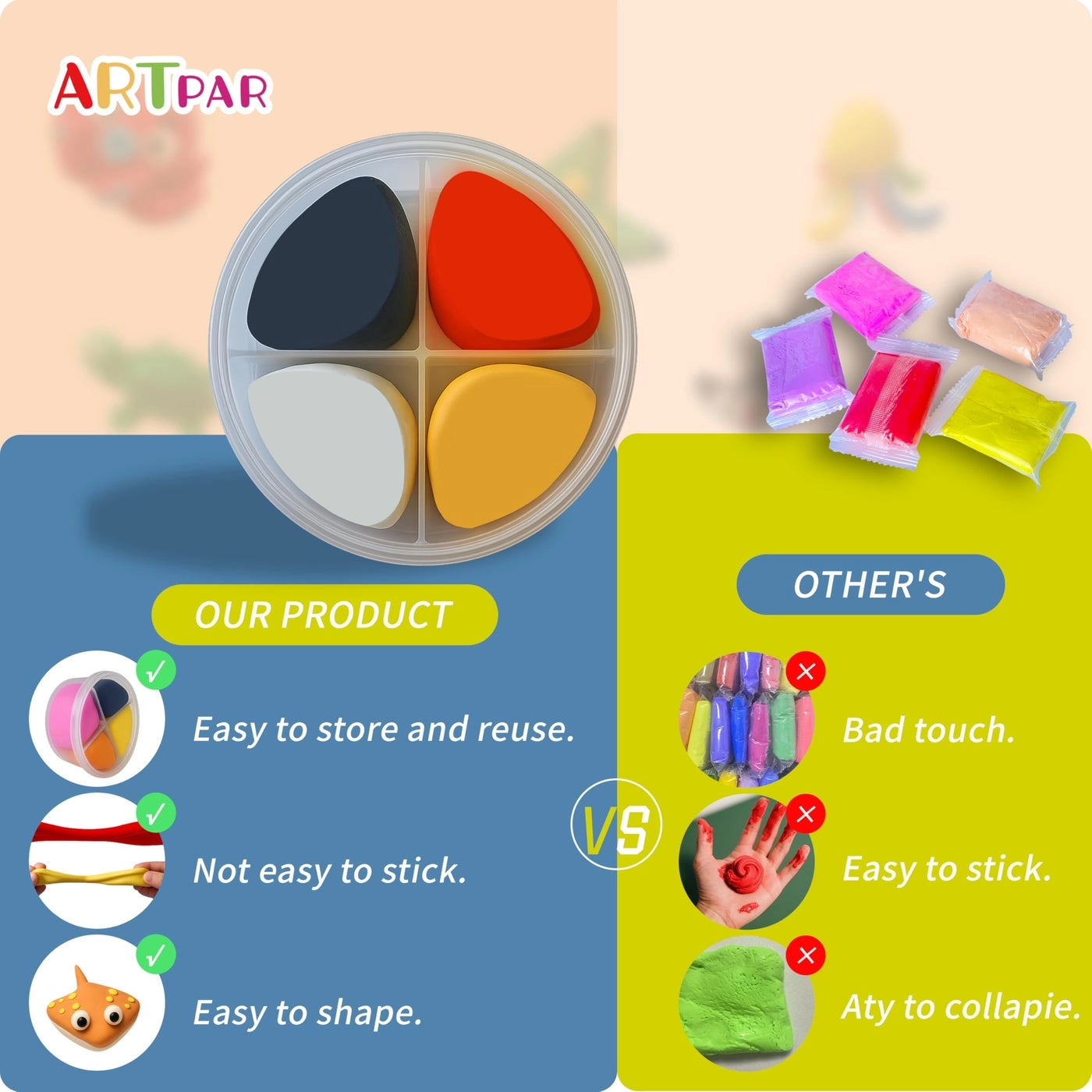 Air-Dry Clay Kit - Non-Sticky Ultra-Light 12pcs.