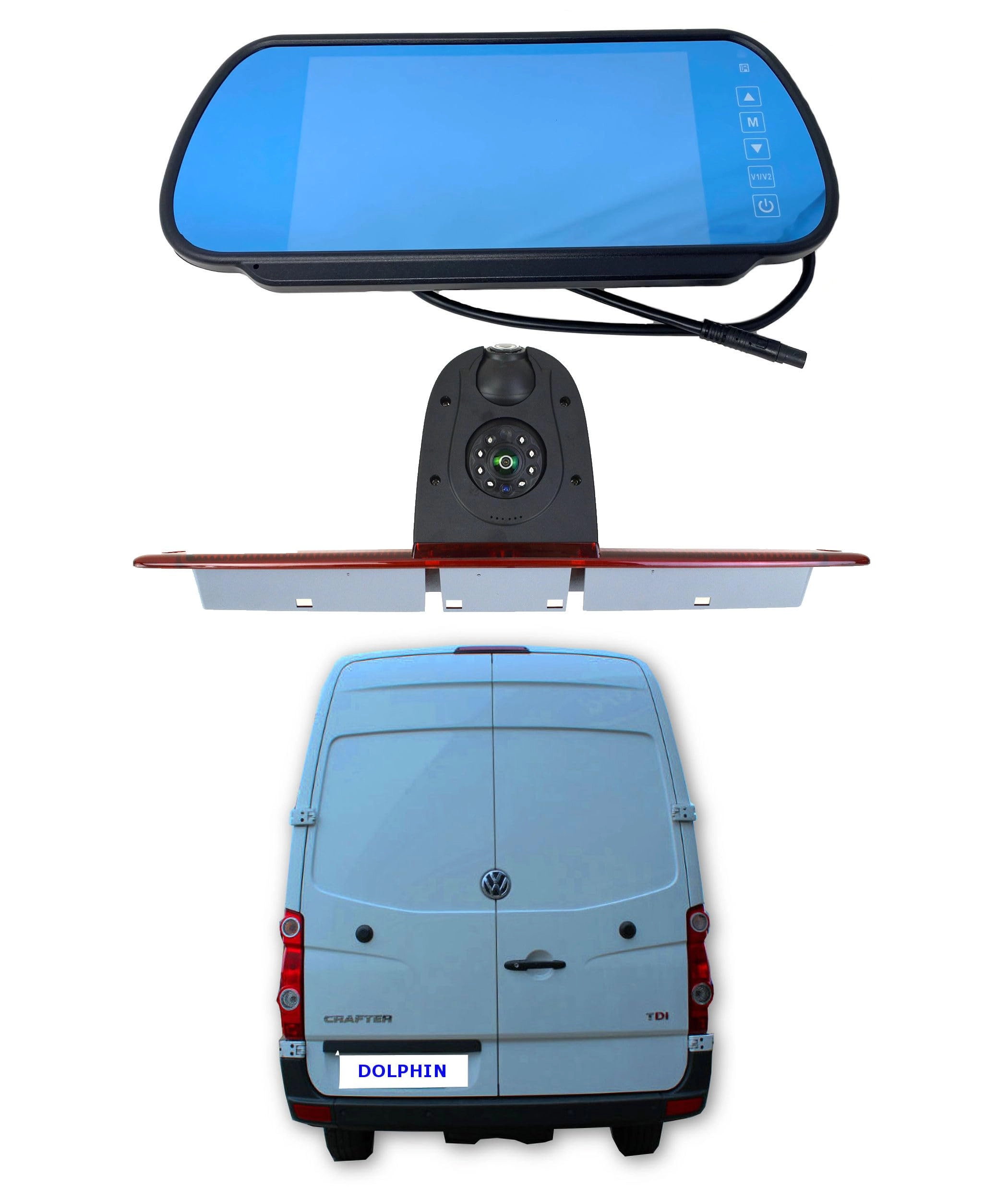 Dual Rear View Parking Reversing Brake Light Camera - Wired