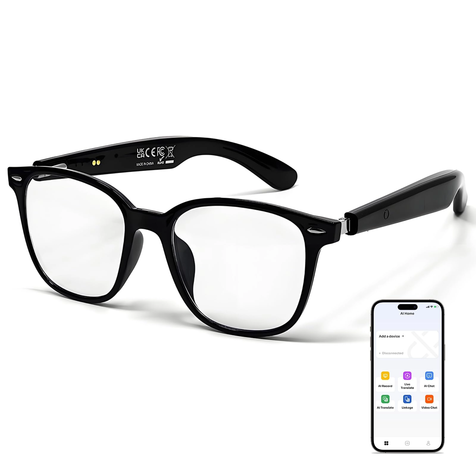 QT-35 - Bluetooth 5.4 140 Languages Black Frame Grey Lens