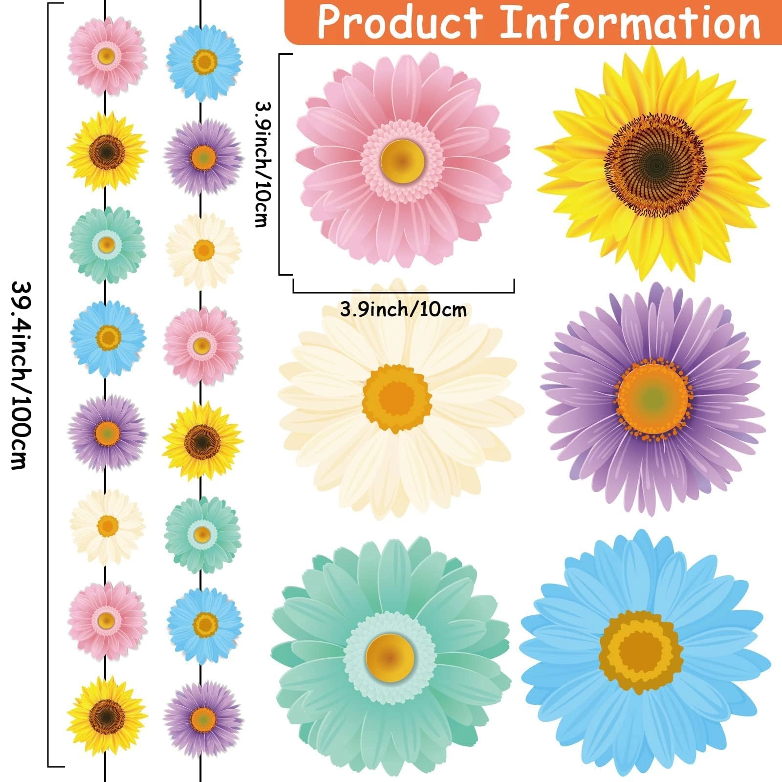 Sunflower Garland Kit - 12 Packs Birthday Party