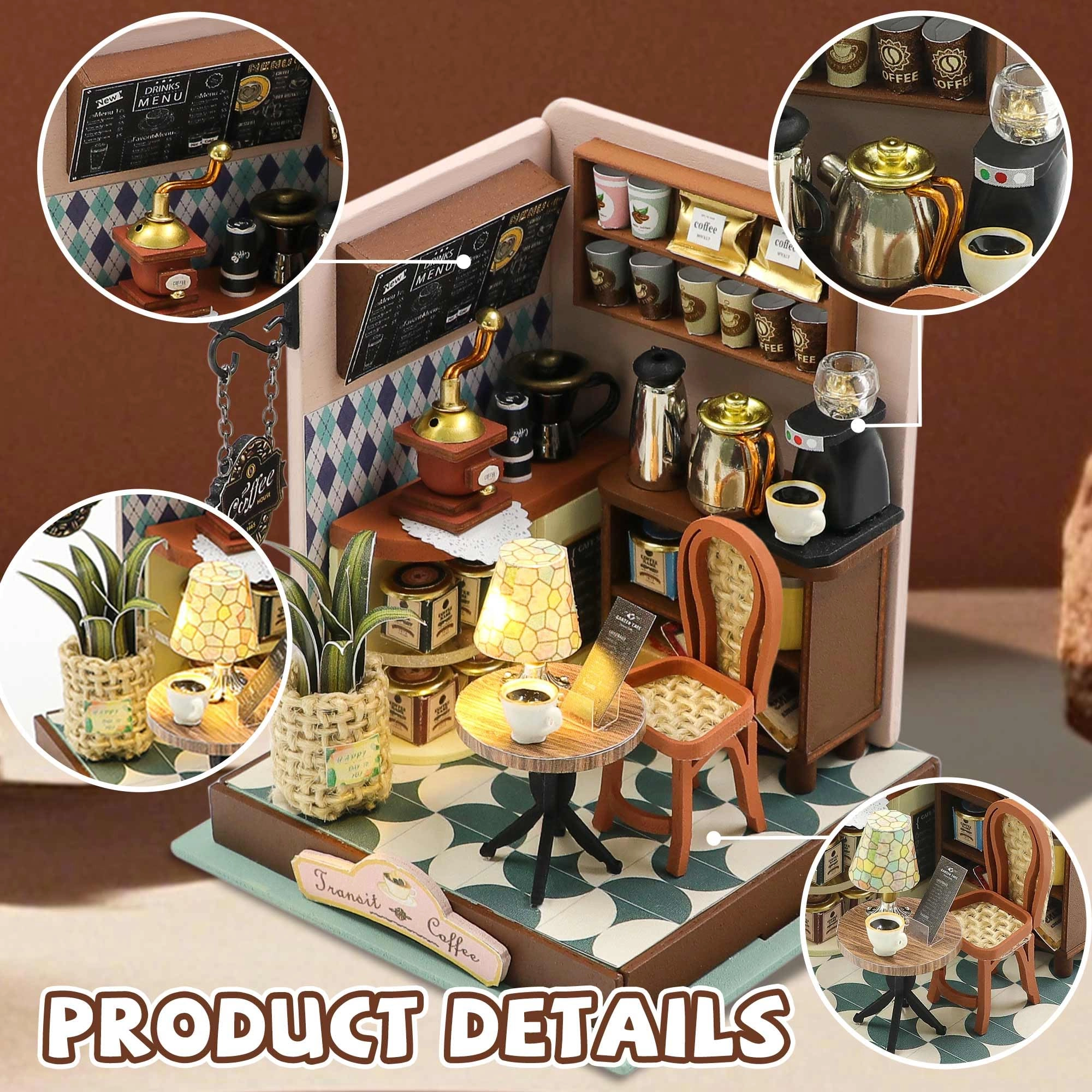 DIY Miniature House Kit - Vintage Coffee Shop