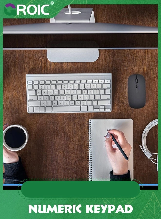 Wireless Number Pad - 2.4GHz 23 Keys + Mouse Pad + Wireless Mouse - Adjustable DPI