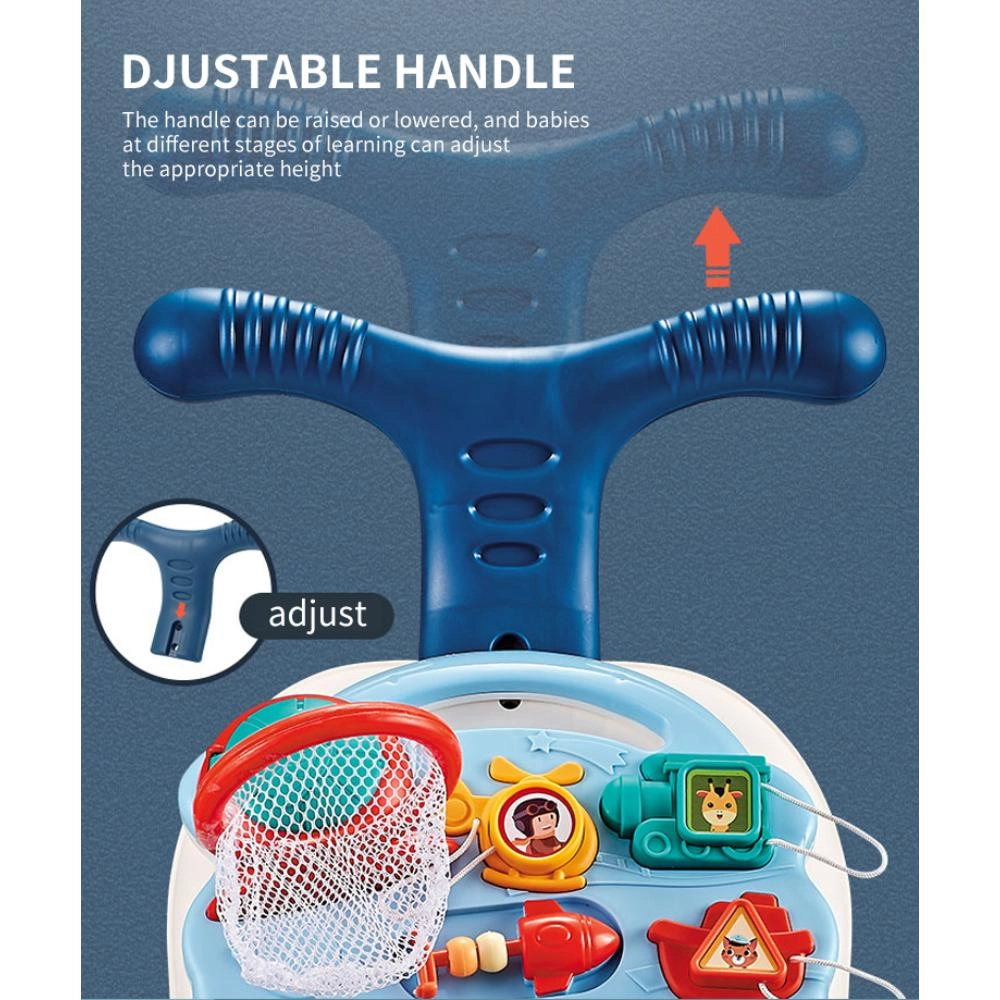 3-In-1 Baby Walker Rotating Chair & Table Playset - Pink Suitable for 6 months and above