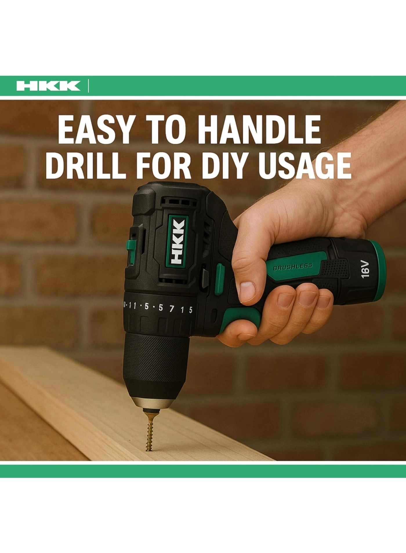 16V Cordless Drill Driver - 2000mAh