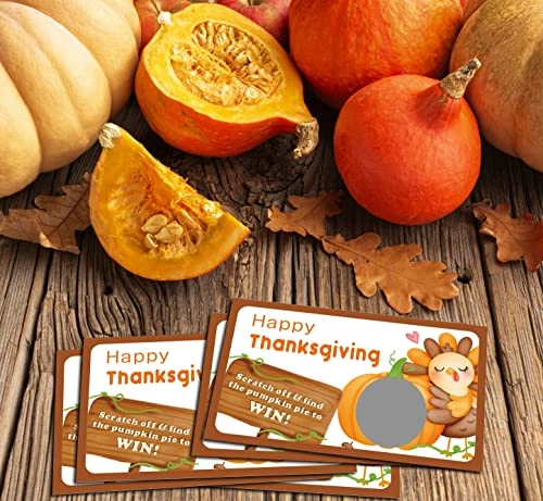 Happy Thanksgiving Scratch Off Game Cards - 50 pieces