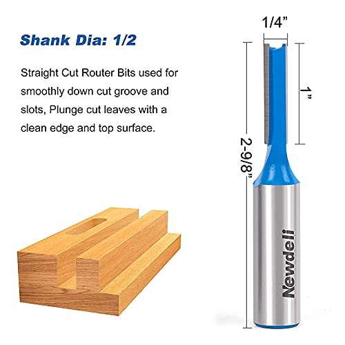 Straight Cut Router Bits - 1/4" 3/8" 1/2" 1/2" 3pcs