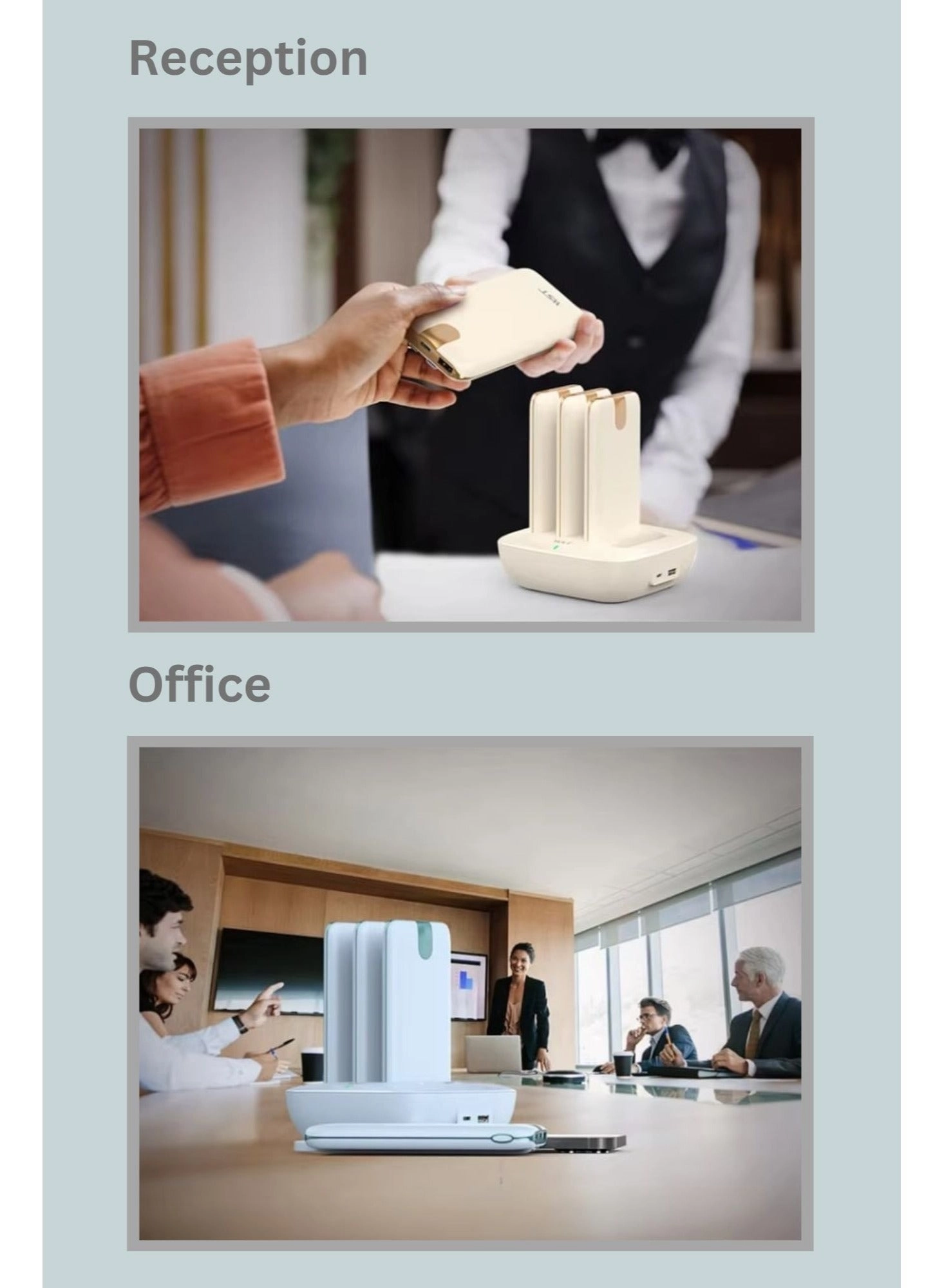 Portable Mini Power Bank - 10000 mAh + Shared Charging Dock