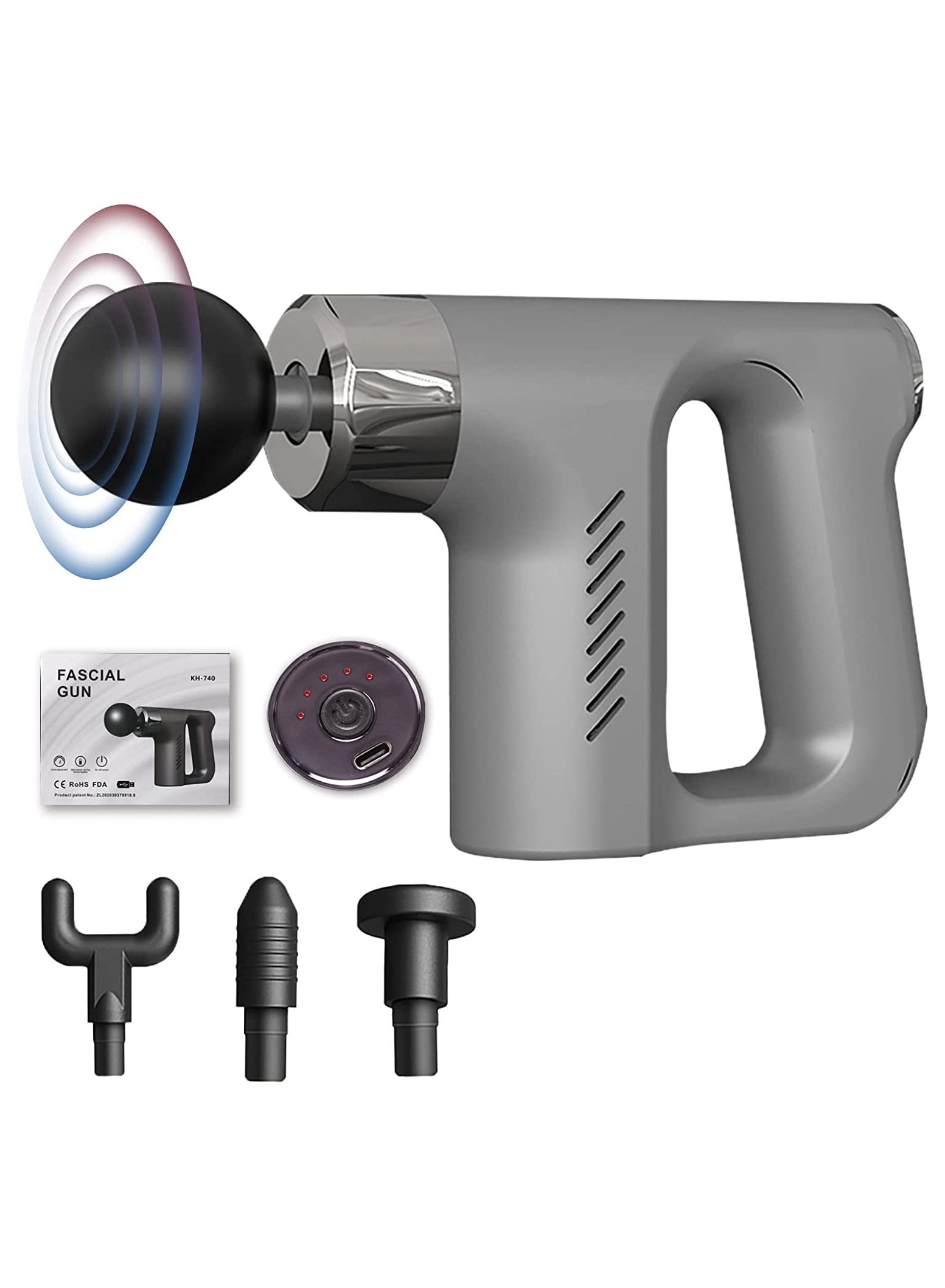 khomat Massage Gun - Portable Deep Tissue 4 Massage Heads