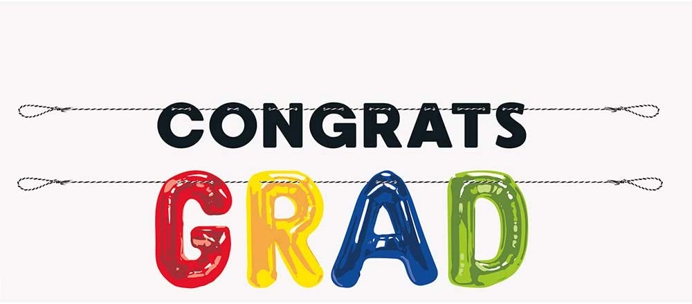 Unique Grad Paper Letter Balloon Banner - 2-Pieces Graduation
