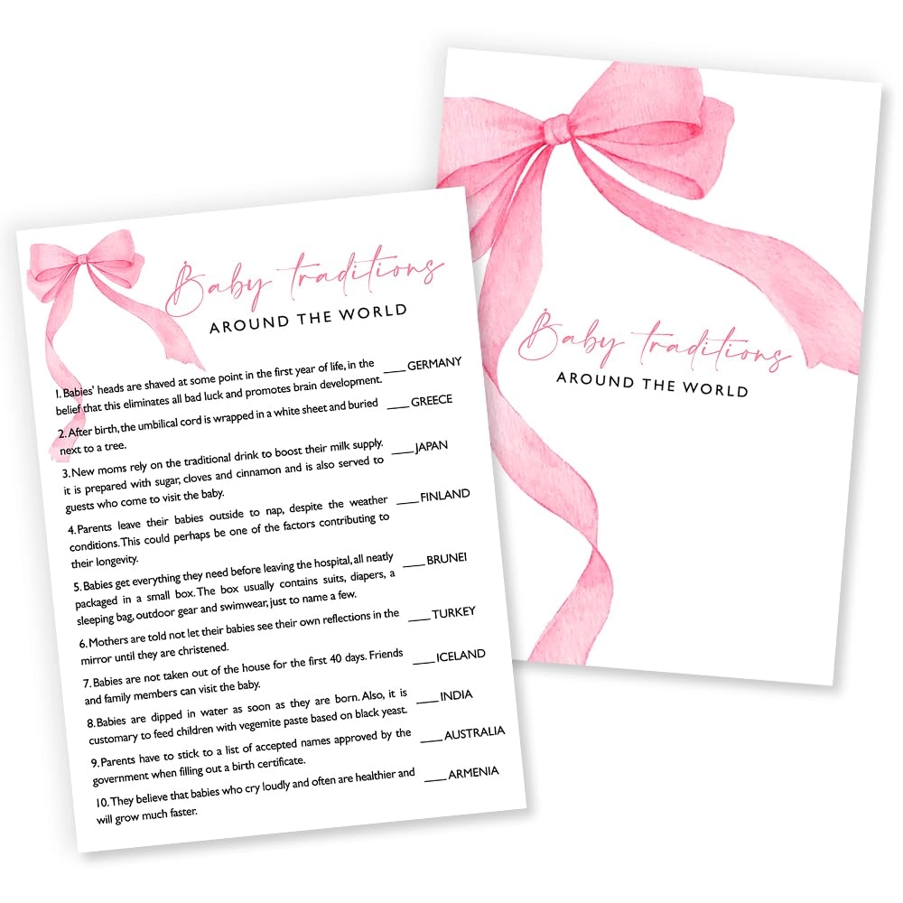 Baby Traditions Around The World Baby Shower Games - Adult 25