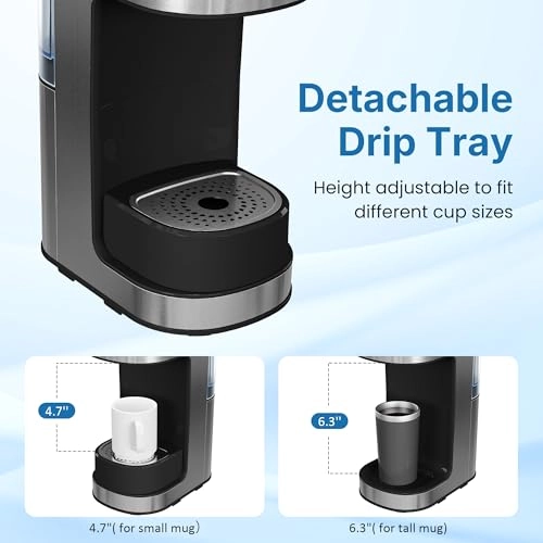 3-in-1 Single Serve - K Pod Removable Reservoir Self-Cleaning ZEC005BK