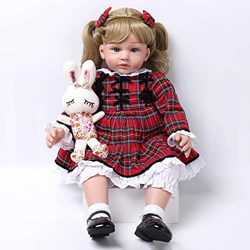 Reborn Baby Doll - 24 Inch Vinyl Cotton Body Pink Yarn Skirt Ages 3+