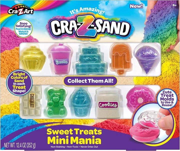 PLAY BOX TOYS TRADING Cra-Z-Sand Mini Mania Sand - 10 Filled Molds