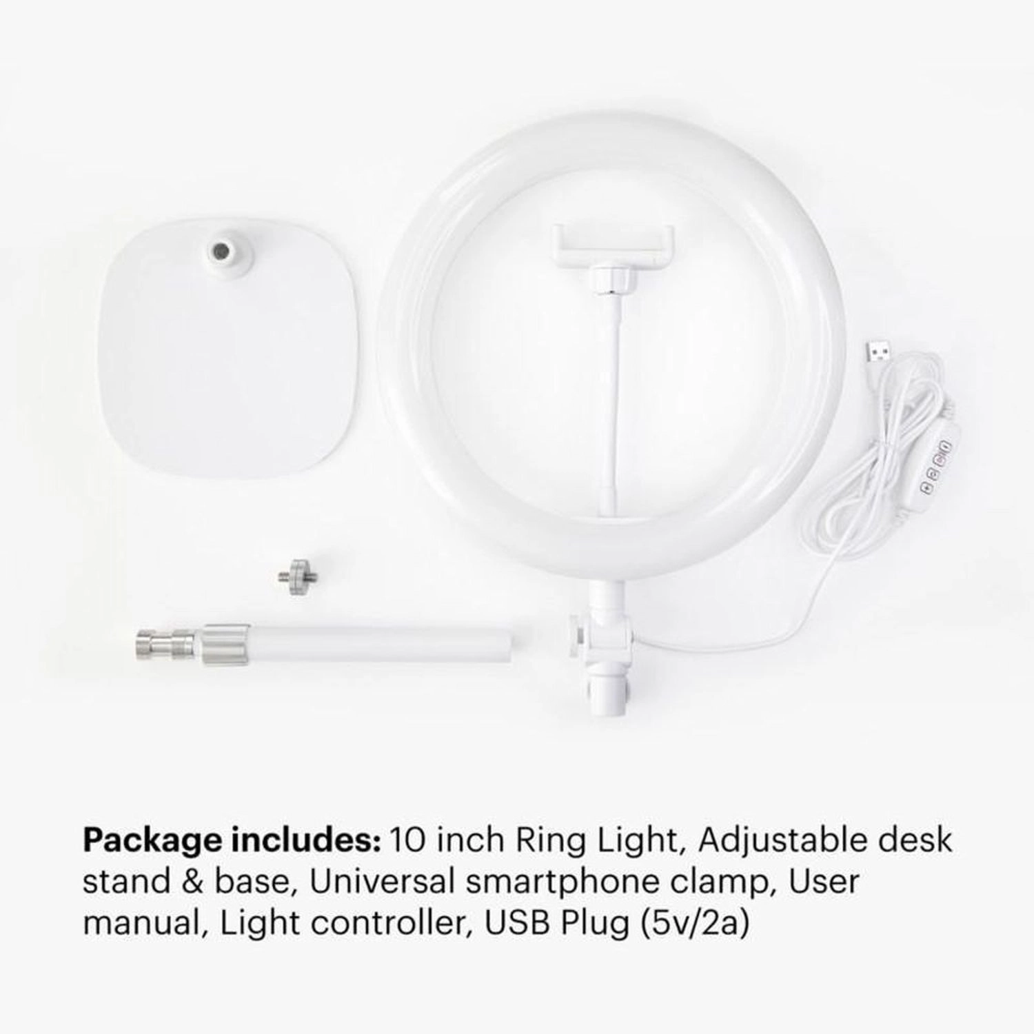 Desk Ring Light - 10 Inches
