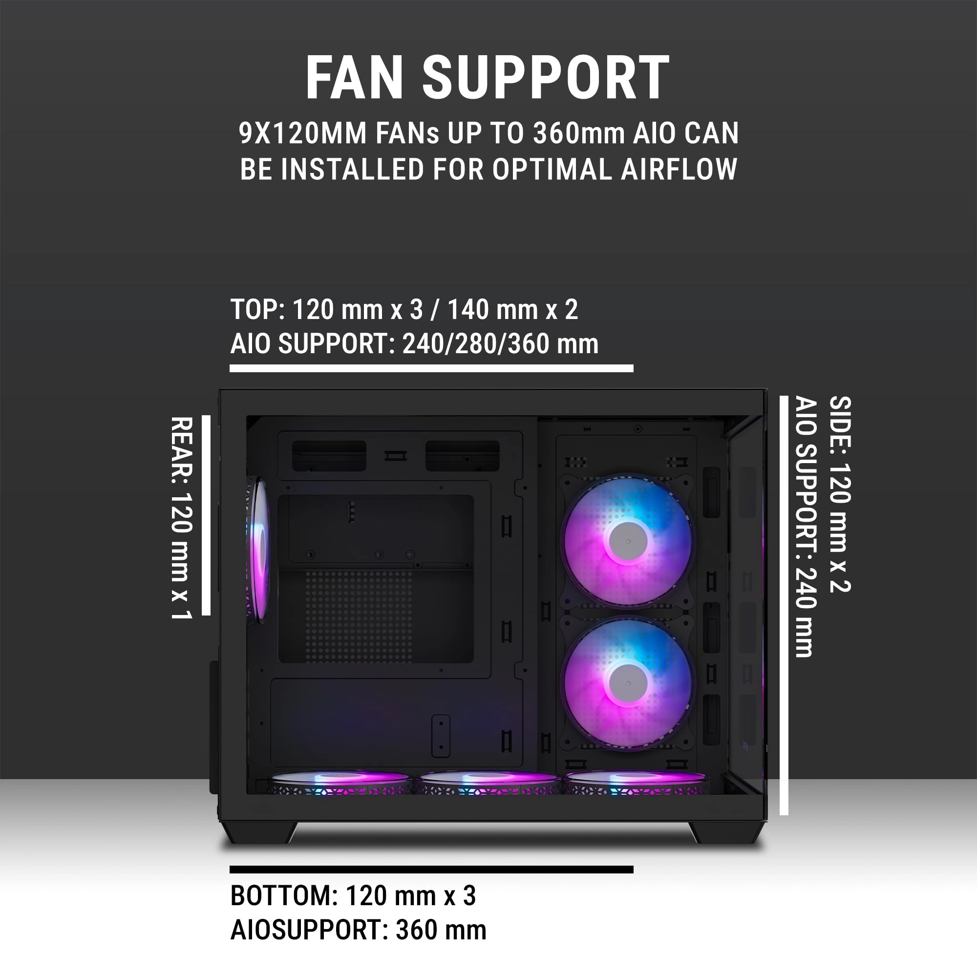 Crystal X6 Mini - Mid-Tower 6 ARGB Fans