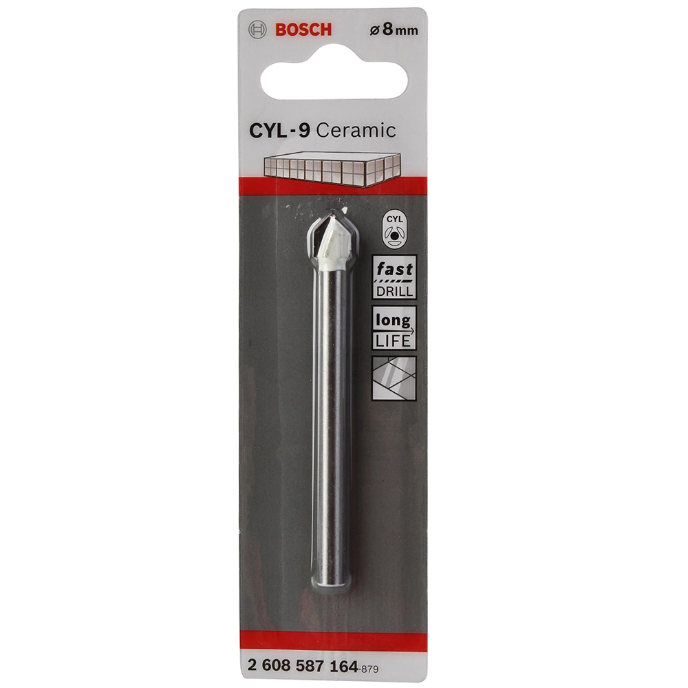 Ceramic tile drill bit - carbide steel 8 mm