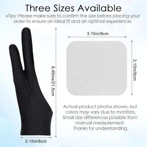 Digital Drawing Glove - 2 Pack 3-Layer Two-Finger