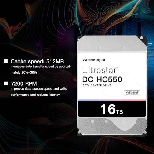 (Renewed) DC 3.5" 7200rpm 512MB SATA 6Gb/s (HC550) - 16TB