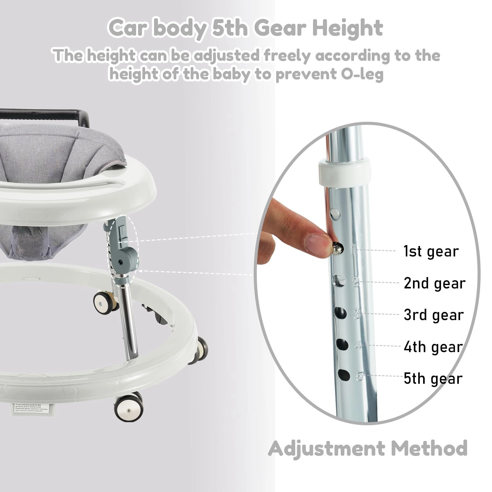 Baby Walker - Foldable 5-Position Height Adjustable