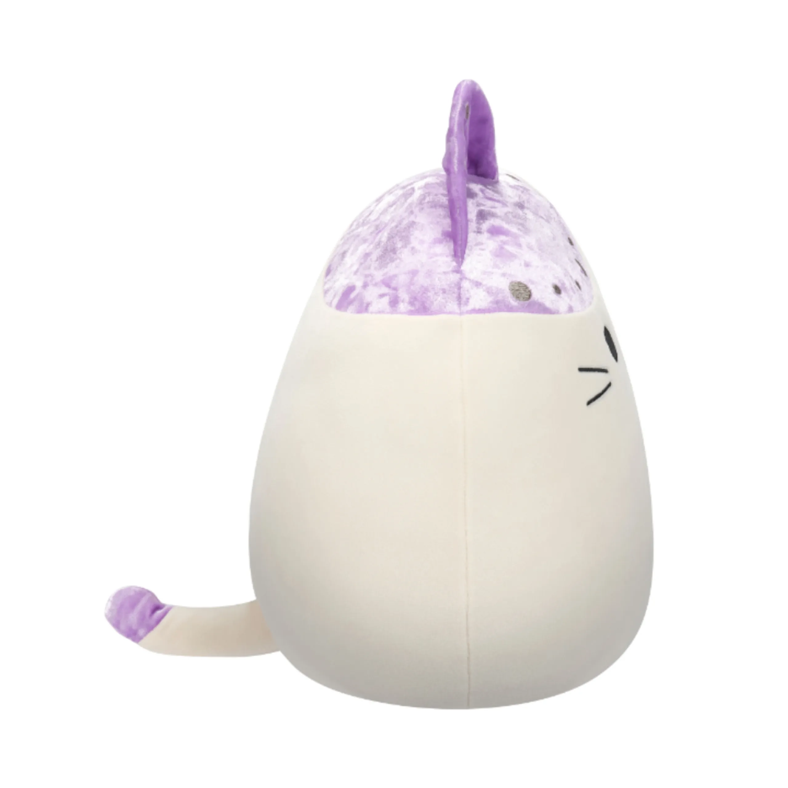 White Velvet Cat - Purple Ears 12 Inch