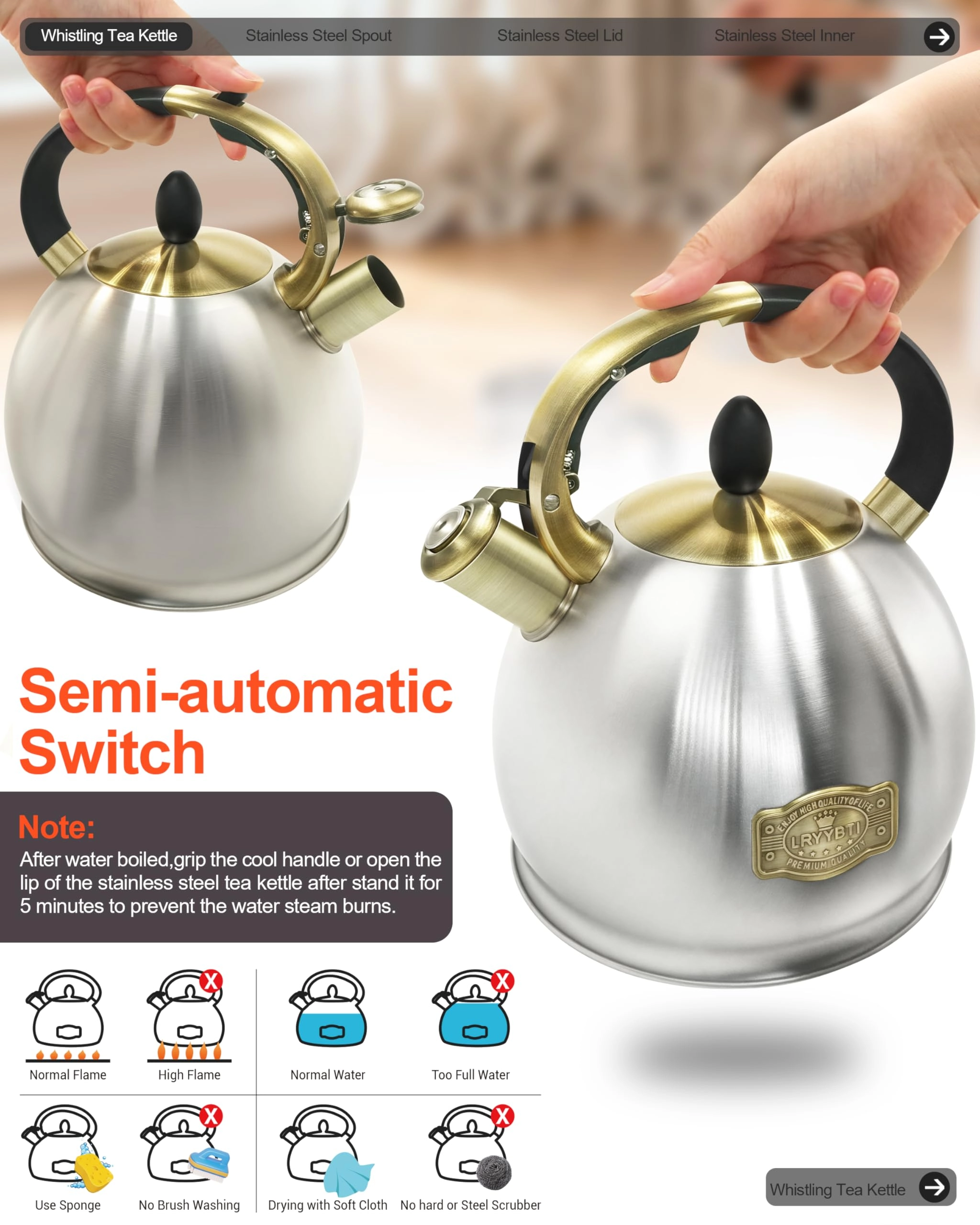 Whistling Tea Kettle - 2.64 Quarts