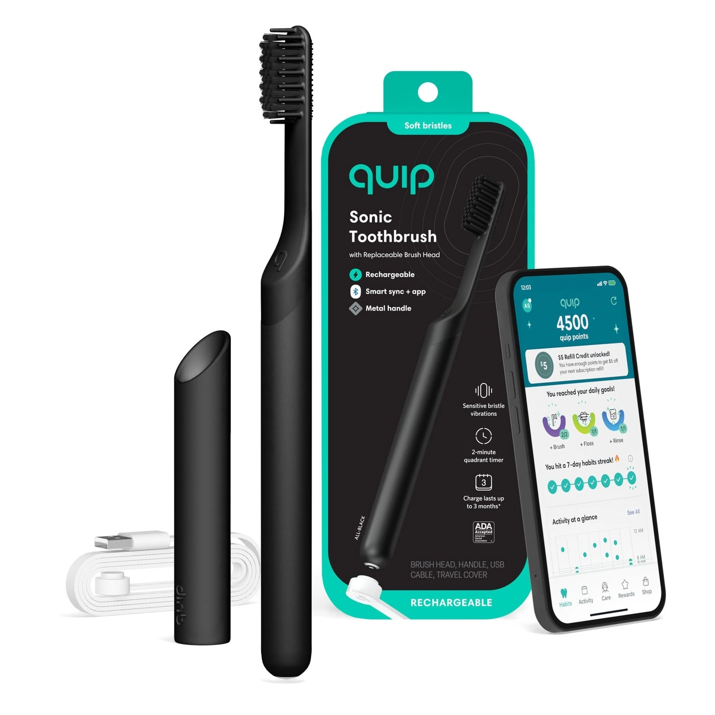 Smart Sonic Toothbrush - Rechargeable Timed Bluetooth
