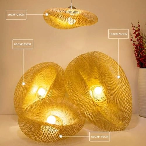 Bamboo Rattan Wooden Pendant Light - 3000 Kelvin