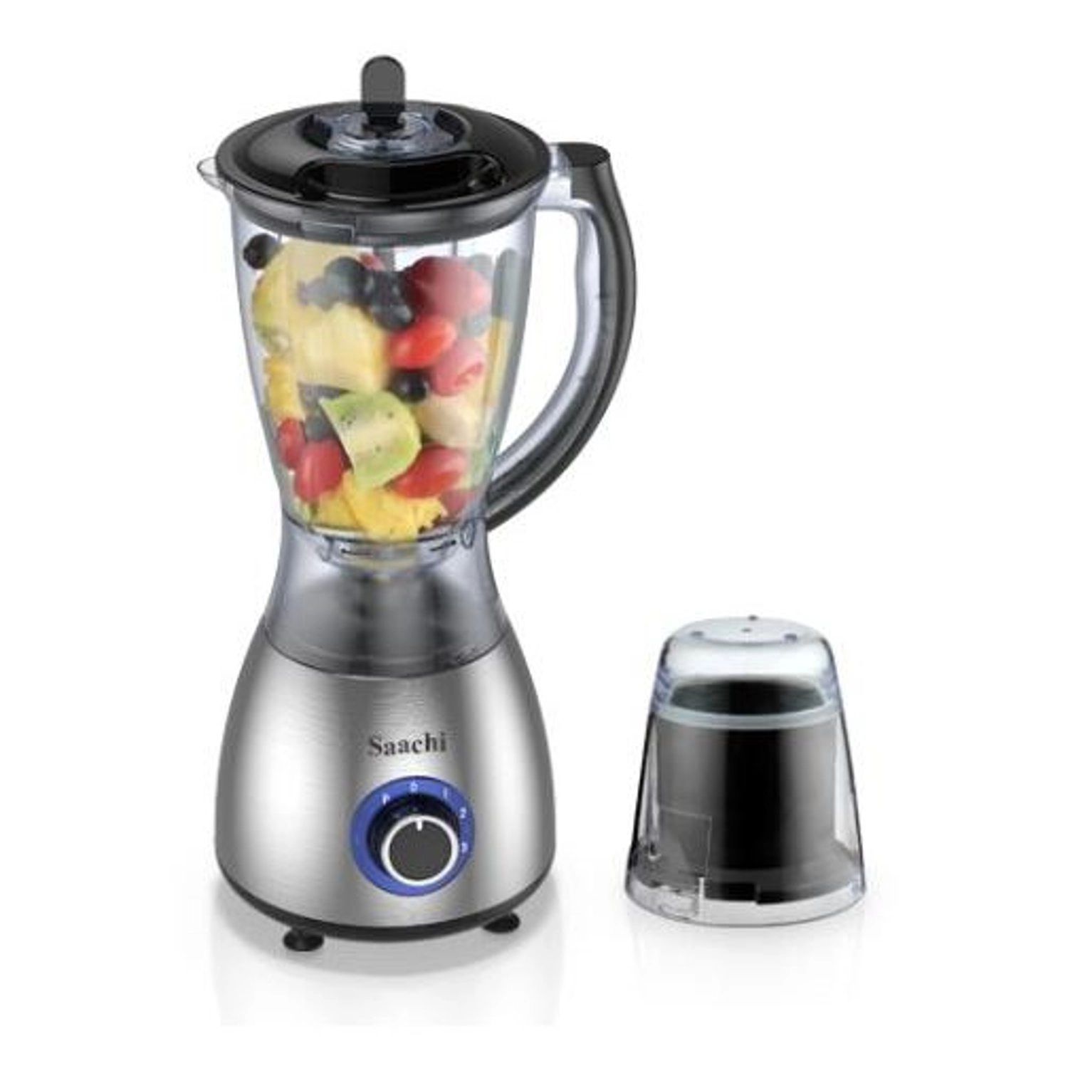 Saachi NL-BL-4390PC-ST - 2 attachments (jar & mill), 3-speed control with pulse function, Unbreakable jar