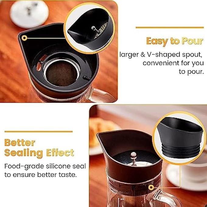 Cold Brew Coffee Maker - 12L Glass Dual Stainless Steel Mesh Removable Filter