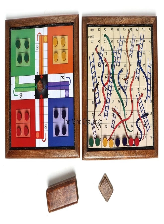Handmade Wooden Snake% ladders - Magnetic Travel