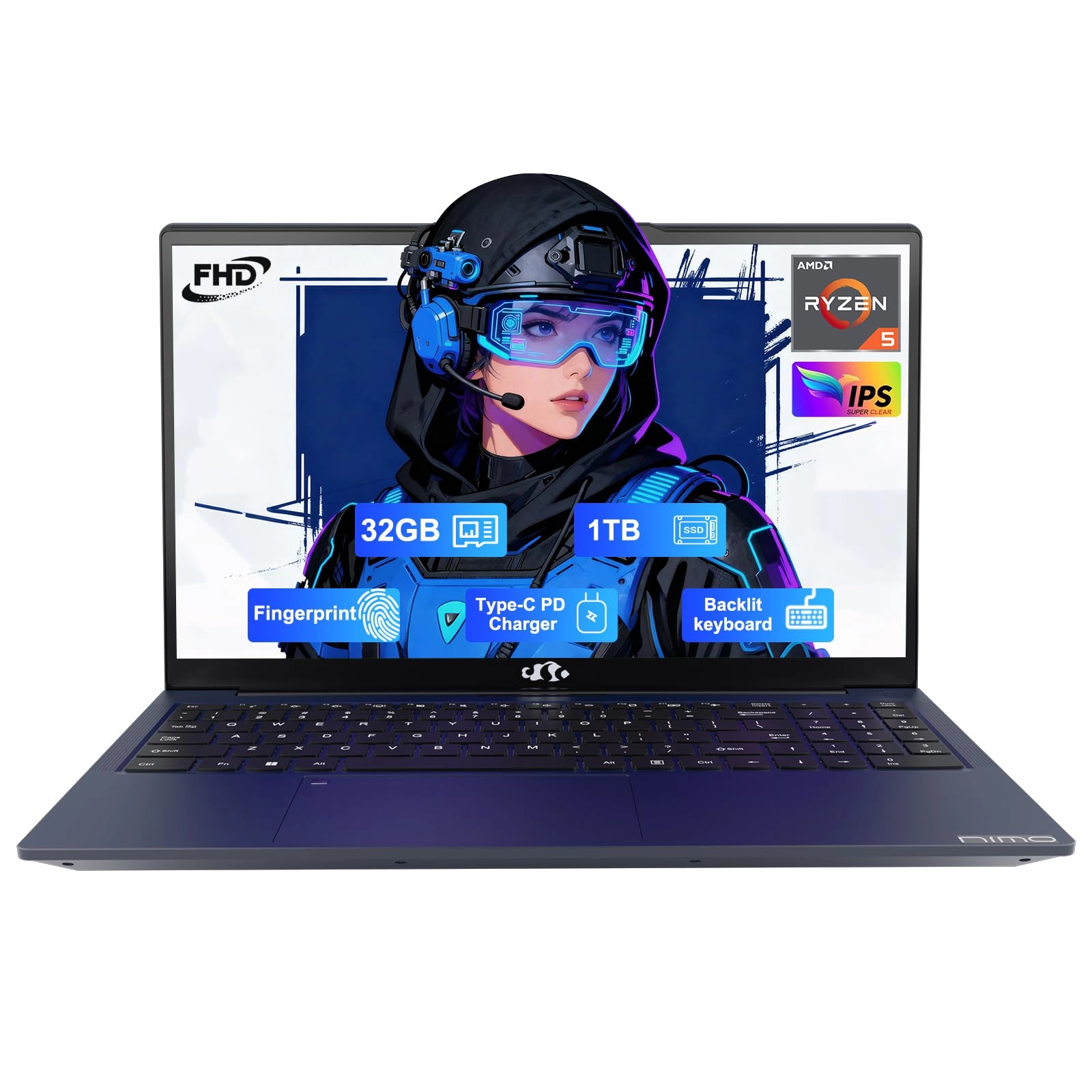 Electronic Nimo S.A. NIMO N155 N152 - 15.6'' Ryzen 7-6800H 32GB DDR5 1TB SSD