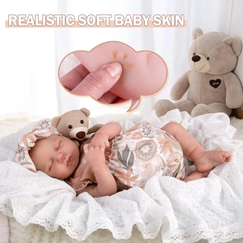 Reborn Baby Doll - 20-Inch Baby Girl Poseable Limbs Kit Ages 3+