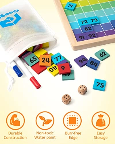 Wooden Math Hundred Board - 3 4 5 Year Old