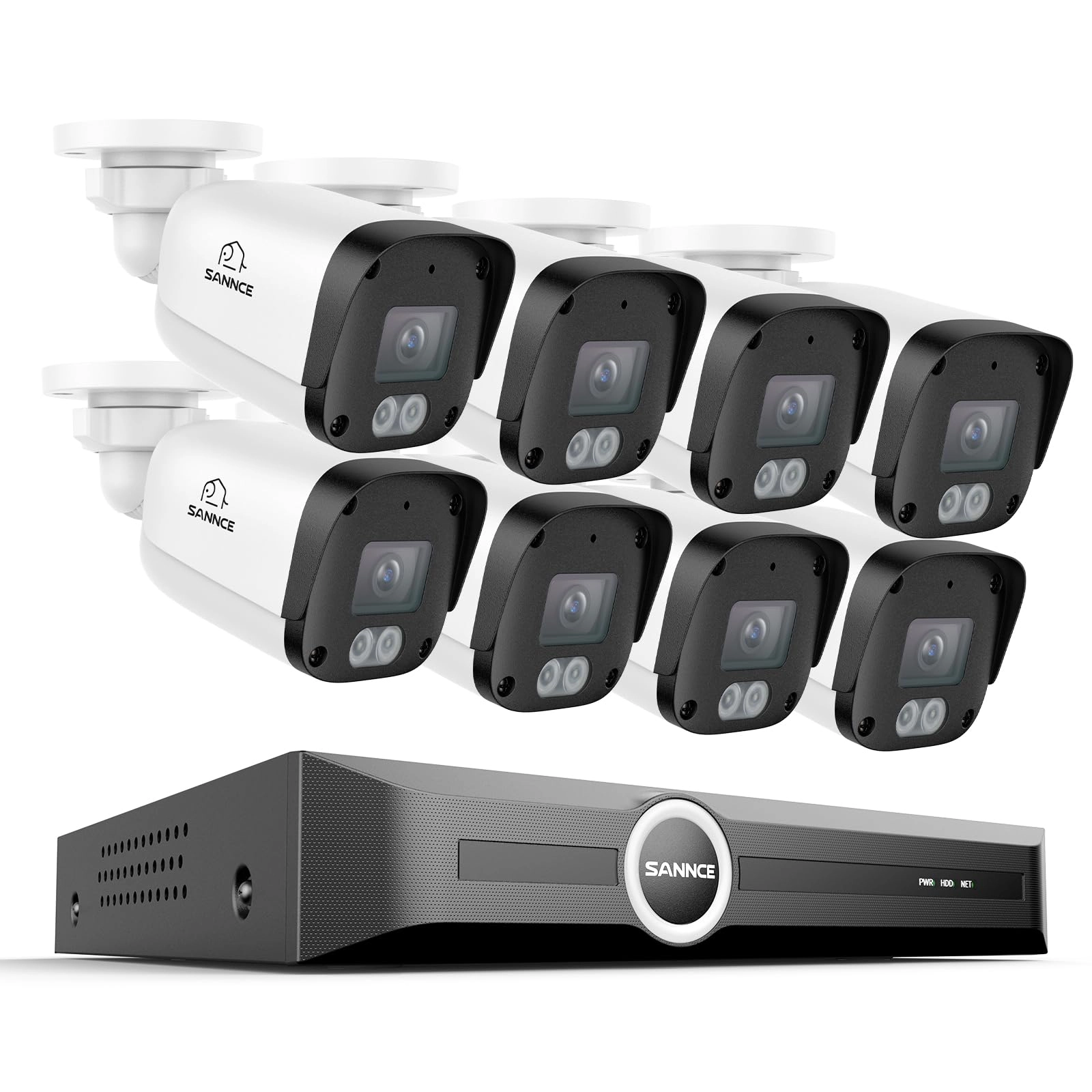 SANNCE 8CH POE NVR Recorder + 5MP Outdoor Metal IP Cam