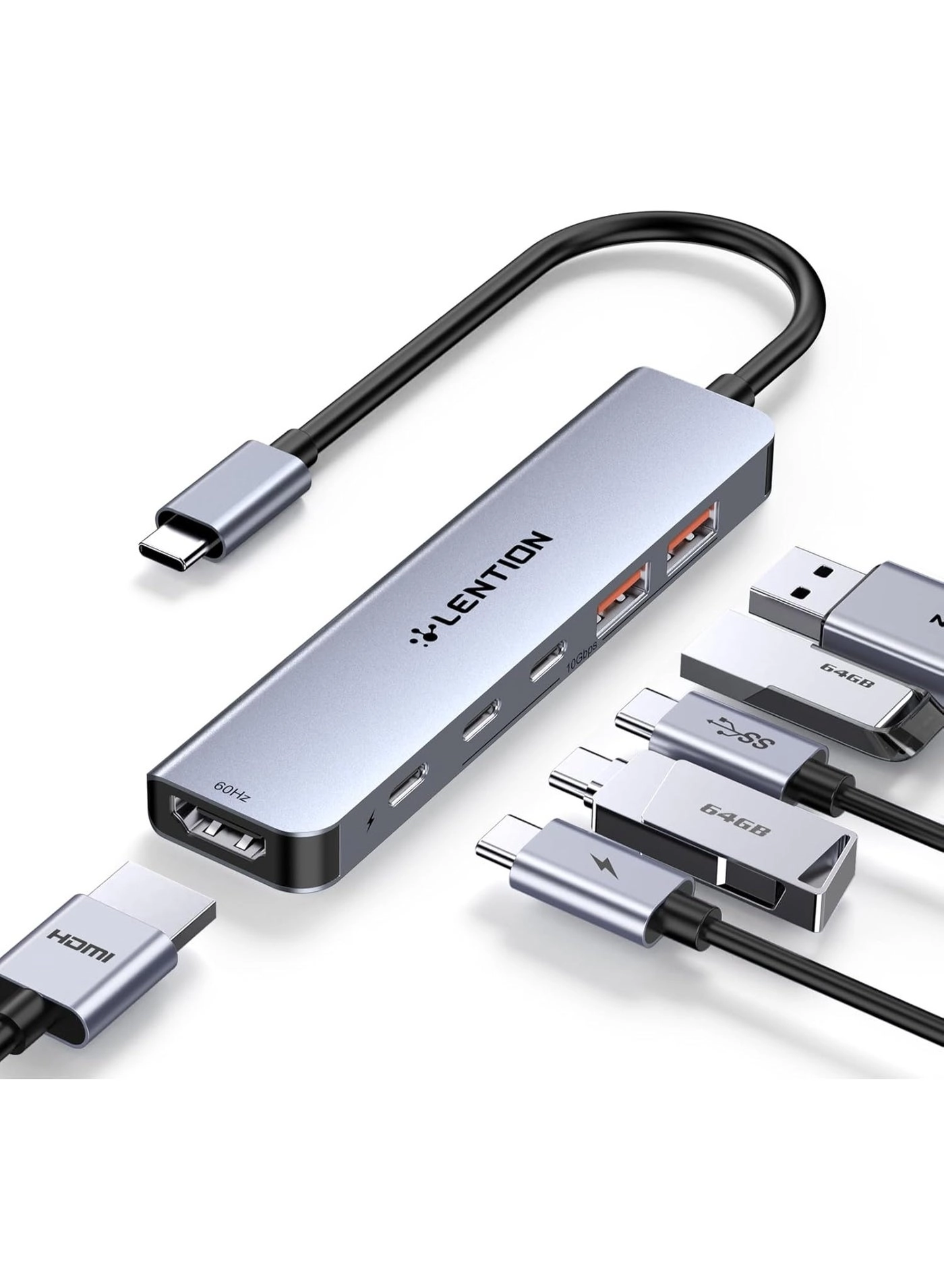 LENTION USB C Hub - Windows PC Mac iPhone 15