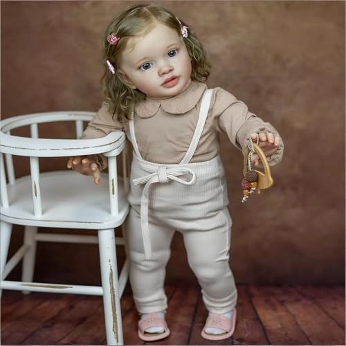 Pippa Reborn Baby Doll - 26 inch Cotton Vinyl Hand-rooted Curly Hair Ages 3+