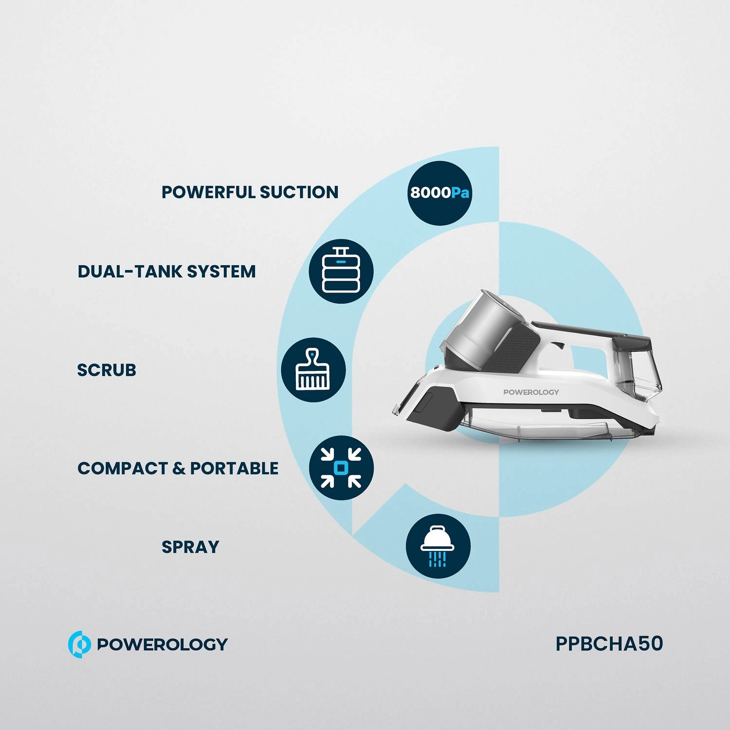 Cordless Spot Cleaner - Spray/Scrub/Suction 60W