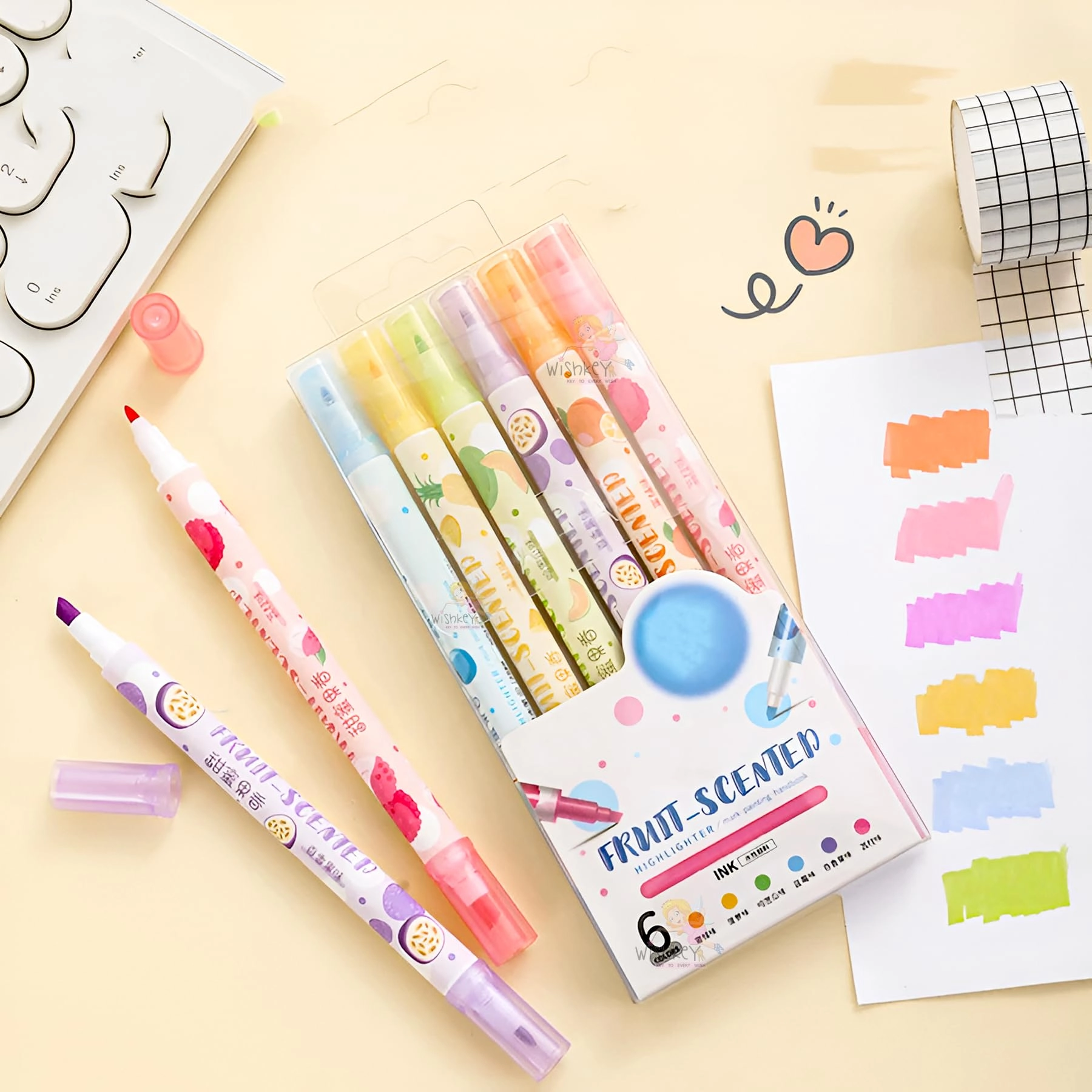 Double Headed Fruit Scented Marker Pen - Multicolor Chisel