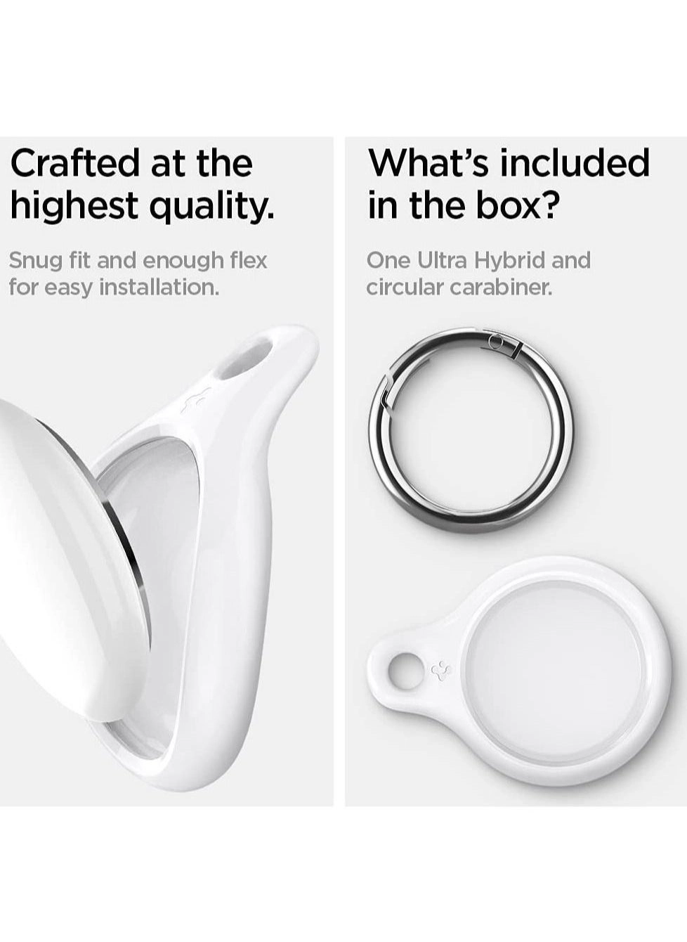 Ultra Hybrid - AirTag compatible White Carabiner