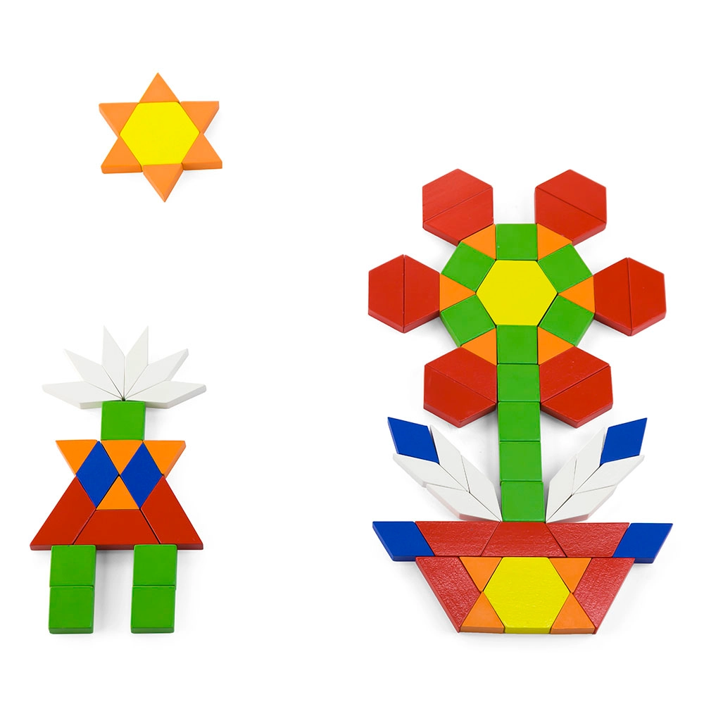 Wood Pattern Blocks - 250 pcs