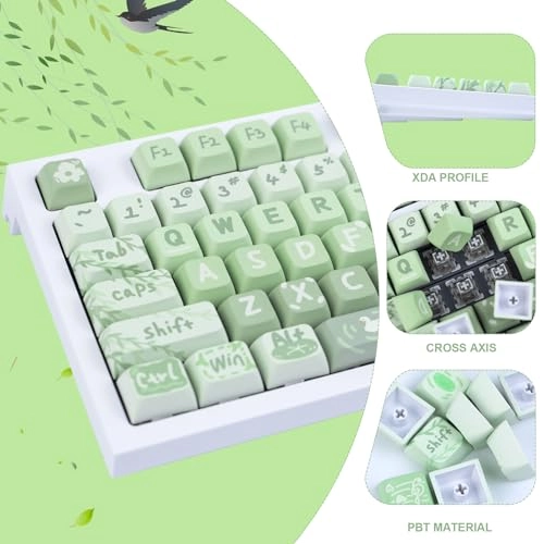 PBT 133 Keys Keycaps - XDA Profile Spring Tour Green
