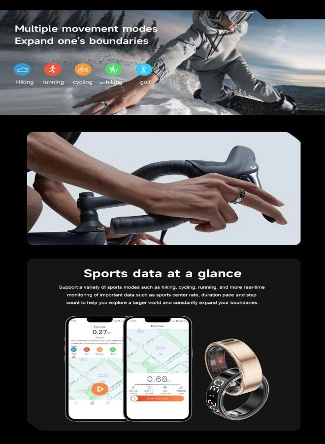 Smart Ring Health Tracker - IP68 Waterproof 10-Day Battery Sleep Tracker